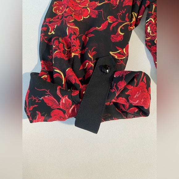 NEW 2X Plus Size Slim Factor by Investments Baroque Floral Long Sleeve Top $99 - Picture 6 of 12
